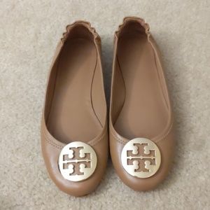 Tory Burch caramel flats, size 8